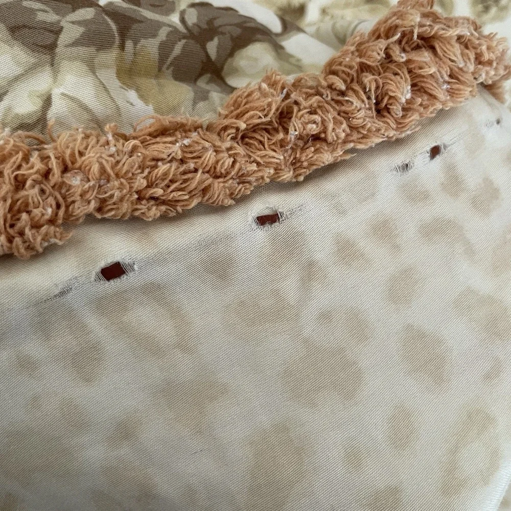 Charter Club Antique Floral King Size Duvet Cover 2 Euro Shams Reversible Fringe